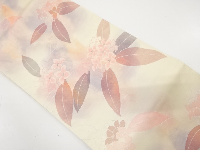 花模様織り出し　暈し　名古屋帯